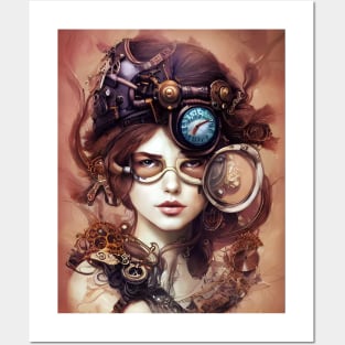 Beautiful steampunk lady Posters and Art